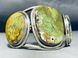 The Best Mens Vintage Native American Navajo Gaspeite Sterling Silver Bracelet Cuff-Nativo Arts