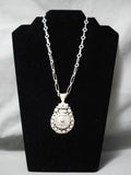 Thick Heavy Sturdy Native American Navajo Sterling Silver Detailed Necklace-Nativo Arts