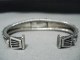 Important Vintage Native American Navajo Ray Tracey Coiled Sterling Silver Bracelet-Nativo Arts