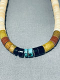 Native American Impressive Vintage Santo Domingo Serpentine Sterling Silver Necklace-Nativo Arts