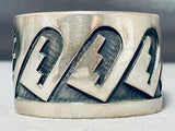 Important Vintage Native American Hopi Sterling Silver Chiseled Overlay Bracelet-Nativo Arts