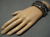 Opulent Vitnage Navajo Coral Sterling Silver Native American Bracelet Old Cuff-Nativo Arts