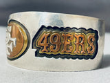 Amazing Vintage Native American Navajo Sterling Silver San Francisco 49ers Bracelet Signed-Nativo Arts