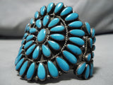 Quality Vintage Native American Navajo Teardrop Turquoise Sterling Silver American Bracelet-Nativo Arts