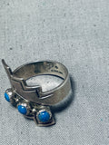 Rare Adjustable Shank Vintage Native American Navajo Lapis Sterling Silver Ring-Nativo Arts