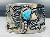 Best Frddy Platero Vintage Native American Navajo Turquoise Sterling Silver Bracelet-Nativo Arts
