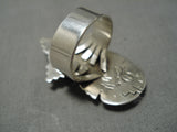 Important Kachina Master Native American Navajo Turquoise Sterling Silver Ring-Nativo Arts