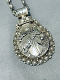 Important Heavy 93 Gram Vintage Native American Navajo Sterling Silver Leaf Necklace-Nativo Arts