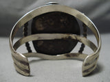 Ginormous Vintage Native American Navajo Rare Turquoise Sterling Silver Leaf Bracelet-Nativo Arts