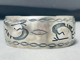 Authentic Native American Navajo Sterling Silver Kokopelli Bracelet-Nativo Arts