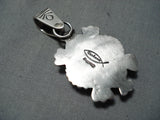 Tommy Jackson Vintage Native American Navajo Carico Lake Turquoise Sterling Silver Pendant-Nativo Arts
