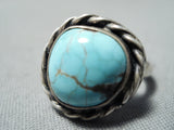 Beautiful Vintage Native American Navajo Red Mountain Turquoise Sterling Silver Ring-Nativo Arts