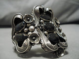 Rare Vintage Native American Navajo Lander Blue Turquoise Sterling Silver Bracelet-Nativo Arts