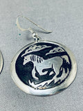 Marvelous Singer Native American Navajo Sterling Silver Horse Earrings-Nativo Arts