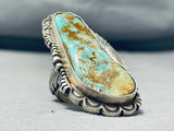 One Of The Biggest Best Native American Navajo Royston Turquoise Sterling Silver Ring-Nativo Arts
