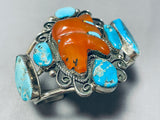 Brownbear Vintage Native American Navajo Turquoise Sterling Silver Bracelet-Nativo Arts