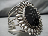 Stunning Vintage Navajo Sterling Silver Native American Inlay Bracelet-Nativo Arts