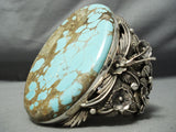 Native American One Of The Biggest Ever #8 Turquoise Hummingbvird Sterling Silver Bracelet-Nativo Arts