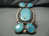 Tremendous Vintage Navajo Turquoise Sterling Silver Native American Ring-Nativo Arts