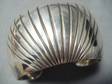 Spectacular Vintage Navajo Sterling Silver Bracelet Native American Old-Nativo Arts