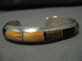 Superlative Vintage Native American Navajo Royston Turquoise Sterling Silver Inlay Bracelet-Nativo Arts