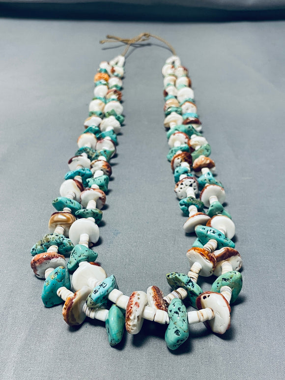 Native American 249 Gram Vintage Navajo Turquoise Shell Necklace Old-Nativo Arts