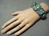 Important Female Artist Native American Navajo #8 Turquoise Sterling Silver Bracelet-Nativo Arts
