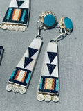 One Of The Best Vintage Native American Zuni Turquoise Sterling Silver Inlay Necklace-Nativo Arts