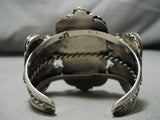 Rare Vintage Native American Navajo Lander Blue Turquoise Sterling Silver Bracelet-Nativo Arts
