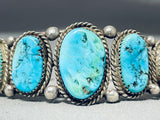 Astounding Vintage Native American Navajo Morenci Turquoise Sterling Silver Bracelet-Nativo Arts