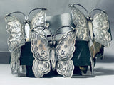 Vince Platero Huge Butterlfy Vintage Native American Navajo Sterling Silver Concho Belt-Nativo Arts