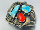 Huge Very Rare Eatser Blue Turquoise Vintage Native American Navajo Sterling Silver Bracelet-Nativo Arts