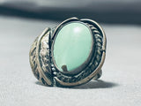 Authentic Rare Mine Turquoise Vintage Native American Navajo Sterling Silver Ring Old-Nativo Arts