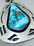 Authentic Vintage Native American Navajo Morenci Turquoise Sterling Silver Necklace-Nativo Arts