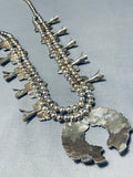 Very Rare Vintage Native American Navajo Purple Shell Sterling Silver Squash Blossom Necklace-Nativo Arts