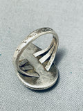 Important Vintage Native American Navajo Sonoran Gold Turquoise Sterling Silver Ring-Nativo Arts