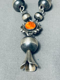 One Of The Most Unique Vintage Native American Navajo Spiny Oyster Sterling Silver Necklace-Nativo Arts