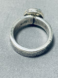 Beautiful Vintage Signed Native American Navajo Pilot Mountain Turquoise Sterling Silver Ring-Nativo Arts