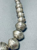 Astonishing Vintage Native American Navajo Sterling Silver Bead Necklace-Nativo Arts