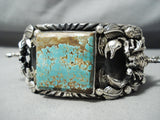 Heavy 200 Gram Scorpion Native American Turquoise Sterling Silver Bracelet-Nativo Arts