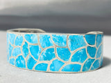 Carmichael Intricate Vintage Native American Zuni Turquoise Sterling Silver Bracelet-Nativo Arts