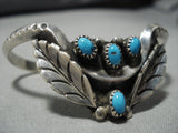 Tremendous Vintage Native American Navajo 3d Turquoise Sterling Silver Bracelet Cuff Old-Nativo Arts