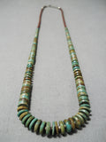Native American Attractive Vintage Santo Domingo Royston Turquoise Sterling Silver Necklace Old-Nativo Arts