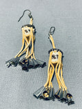 Native American Dangle Drums Vintage Southwestern Earrings-Nativo Arts