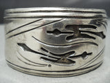 Symbolic Vintage Native American Navajo Sterling Silver Hand Forged Bird Bracelet-Nativo Arts