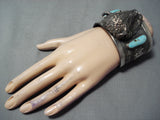 Incredible San Felipe Turquoise Sterling Silver Buffalo Bracelet-Nativo Arts