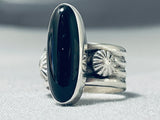 Authentic Vintage Native American Navajo Ben Begaye (d) Sterling Silver Onyx Ring-Nativo Arts