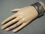 Symbolic Vintage Native American Navajo Sterling Silver Hand Forged Bird Bracelet-Nativo Arts