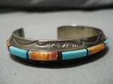 Museum Quality Vintage Native American Navajo Turquoise Sterling Silver Bracelet Cuff Old-Nativo Arts