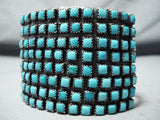 Best Vintage Native American Zuni Turquoise Square Sterling Silver Bracelet-Nativo Arts